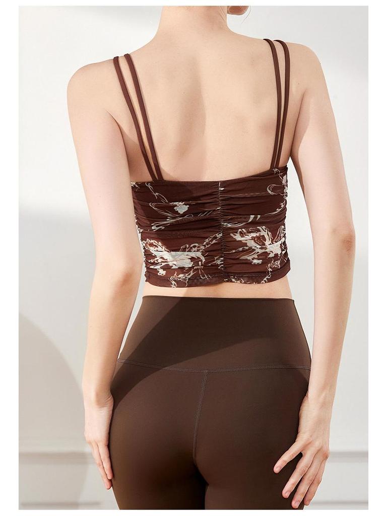 Lulu Women's Shock-Absorbing Sports Bra - Beautiful Back Print Yoga Crop Top