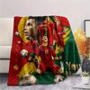 1PC Custom Name CR7 Patterned Flannel Blanket Suitable For All Seasons for Home Decor Warmth and Comfort Gifts Holiday Present -HE118