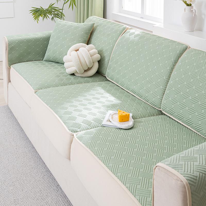 Frische Eis-Seide Sofa Kratzfest Sommer Sitzkissen für Sommer Leder Sofa Überwurf All-Inclusive Universalbezug