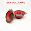 1/2pcs Silicone Round Folding Vegetable Fruits Washing Drain Basket Colander Strainer Collapsible Drainer Kitchen Tool