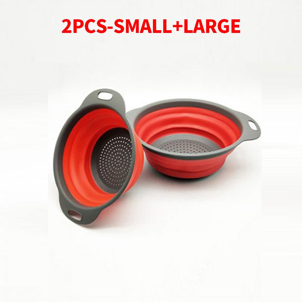 

1/2 шт. Силиконовая круглая складная корзина для мытья овощей и фруктов, дуршлаг, сито, складная сушилка, кухонный инструмент