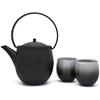 Gift Set - BREDEMEIJER - Sendai - 2 Porcelain Cups - Cast Iron Teapot 1.2 L - Enameled Stainless Steel Filter
