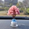 Car Mini Tree Center Console Car Mounted Green Plant Accessories Simulated Flower Decoration For Girls Gift Interior Decorations