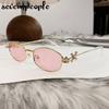 Small Frame Rhinestone Polygon Sunglasses Women  Luxury Brand Fashion Y2K Punk Metal Sun Glasses Retro Prescription Eyewear