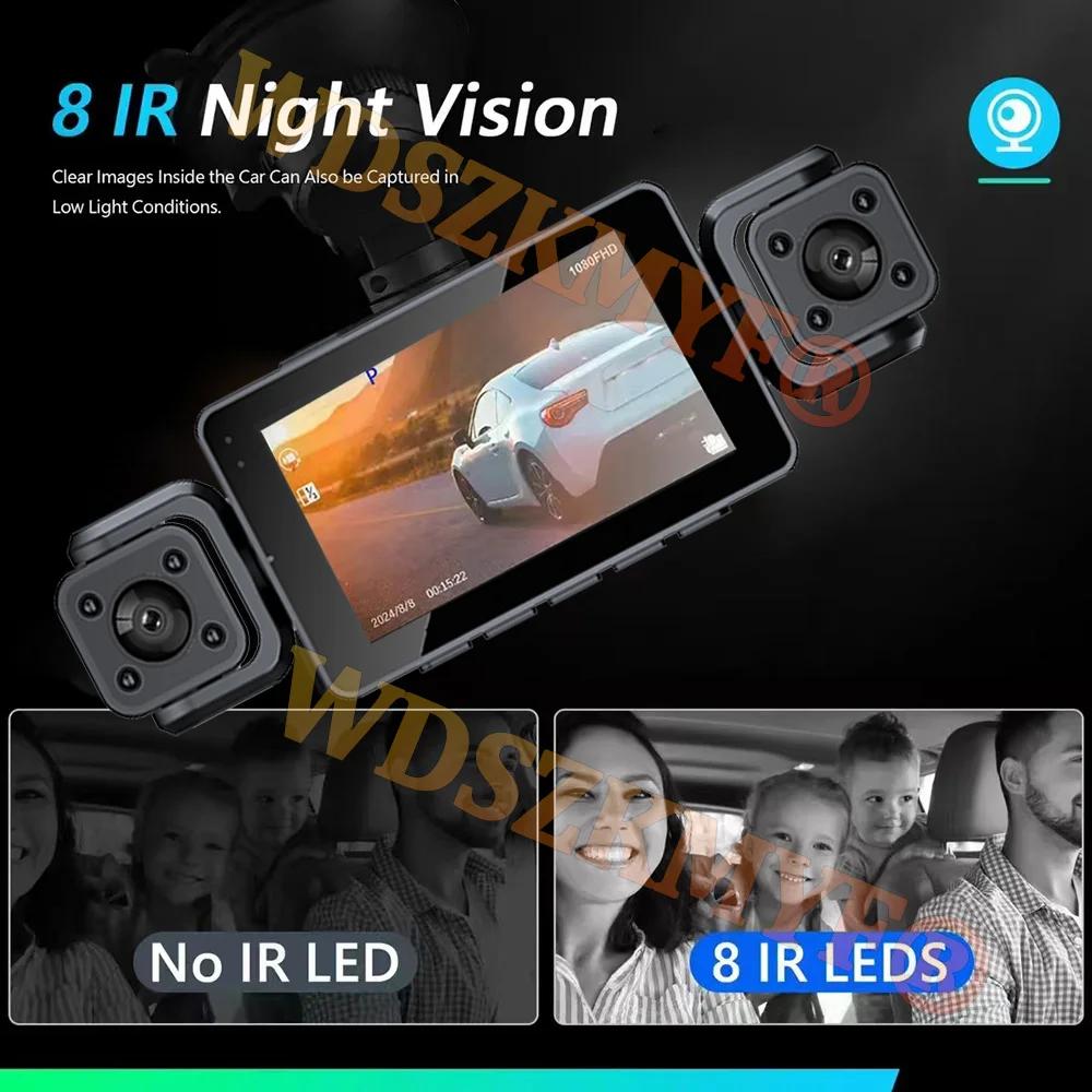 WIFI APP Dash Cam 4*1080P Video Recorder 3/4 Lens Car DVR 360 Degrees Rear view camera 24H Parking Monitor Car Assecories