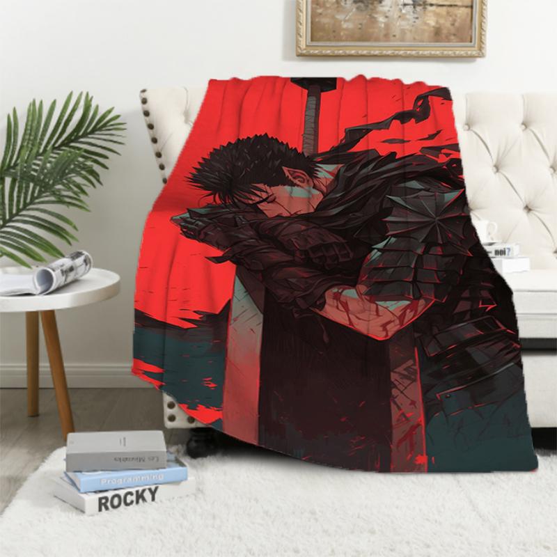 1 pezzo Giappone Anime Berserk Coperta Microfibra Biancheria da Letto Coperta da Campeggio Lusso Soffice Portatile Ufficio Ipoallergenica Flanella