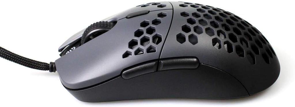 Gwolves Hati Edition Ultra Lightweight Honeycomb Design Wired Gaming Mouse 3360 Sensor - PTFE Skates - 6 Buttons - Only 61G (Gun Metal)