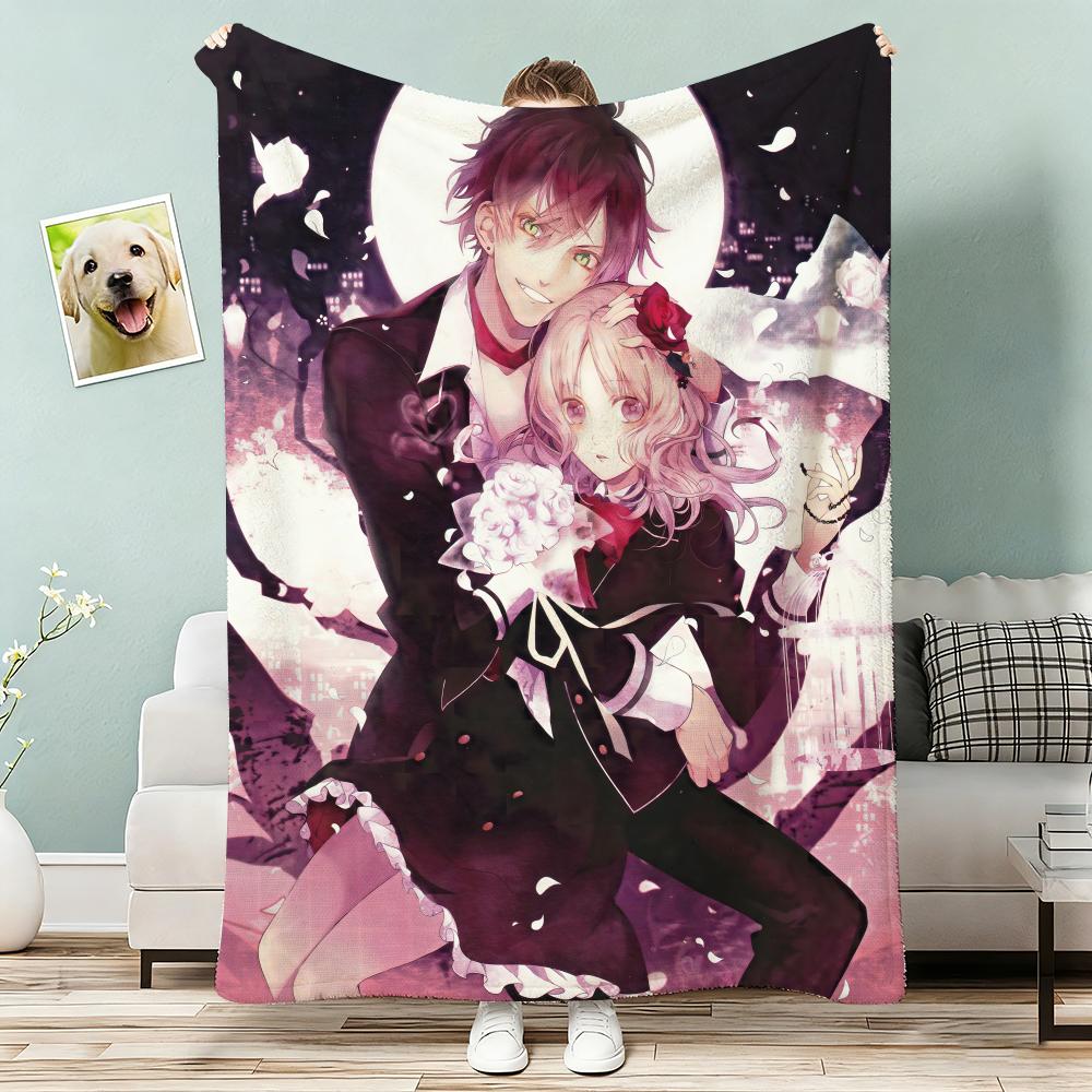 Anime D-Diabolik Lovers Movie Throw Lightweight 240g Flannel Blanket Soft Skin-friendly for Summer Cooling 75x90cm