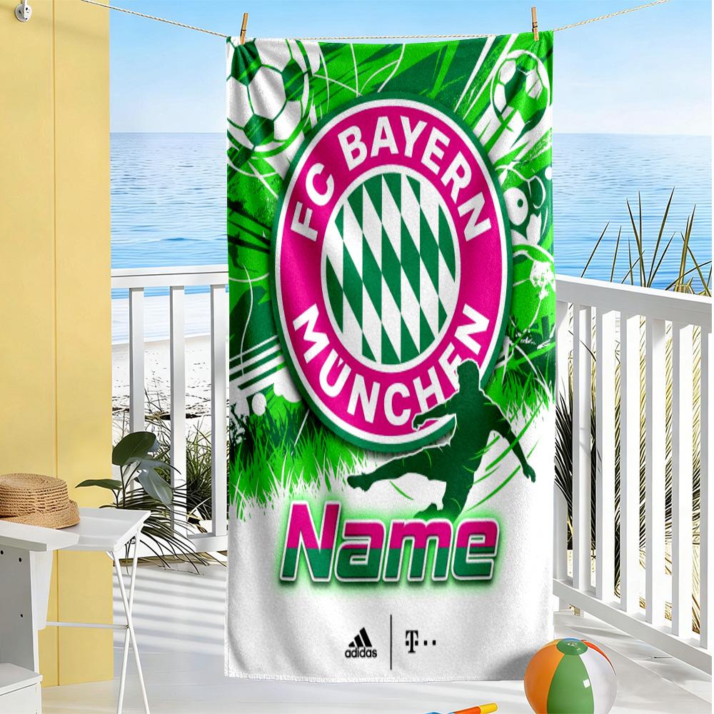 Bayern Munich Fan Poster Customize Your Name Beach Towel Quick-Dry Soft Microfiber