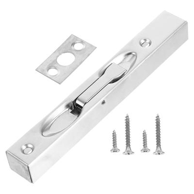 1Set Brushed Silver Flush Bolt Stainless Steel 6Inch Door Lock Latch for Sliding French Double Doors Security Garage Door Lock