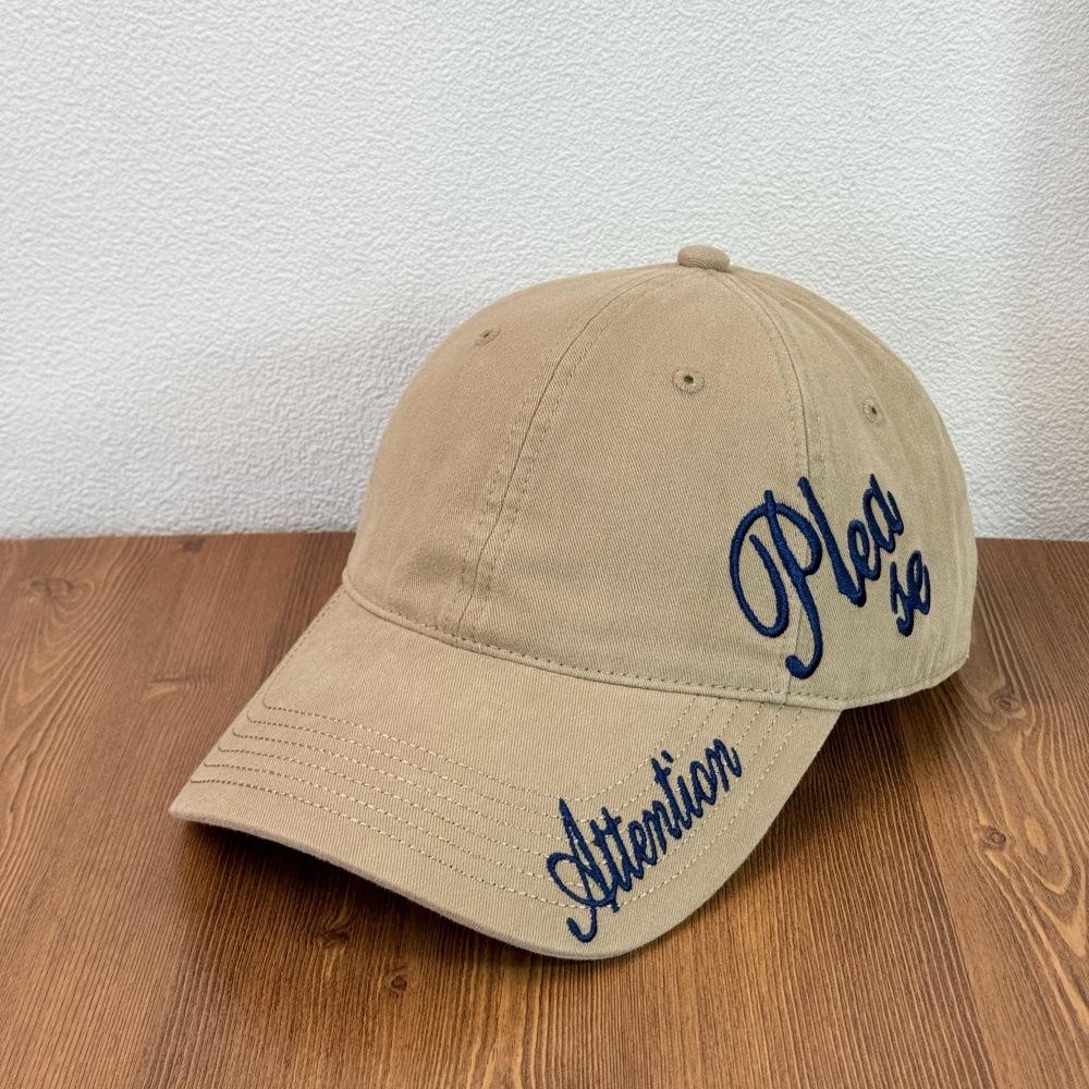 Fashion Hat American retro handwritten embroidered baseball cap made old men's and women's retro soft top baseball cap retro sunshade casual hat