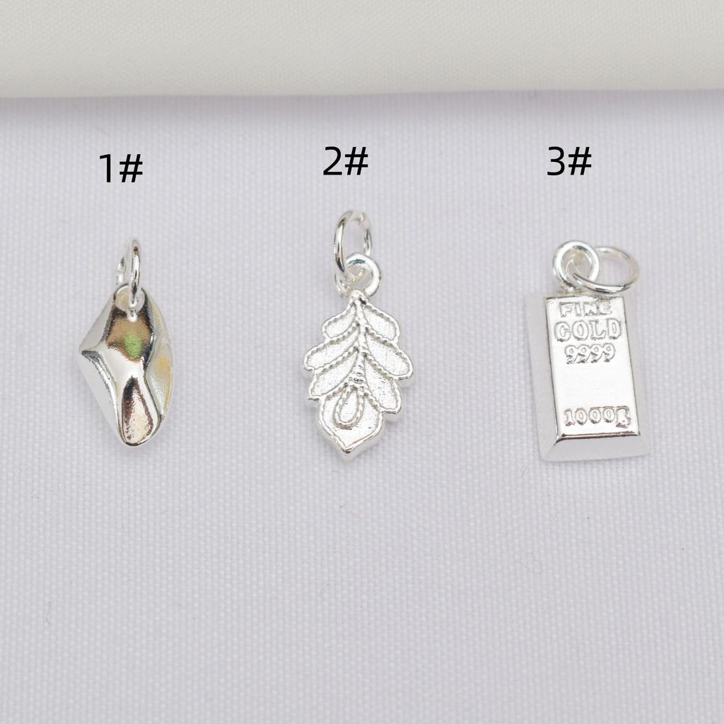 10pcs Color Retention 14K Gold Pendant Leaf Pendant, Get Rich Small Gold Brick, Small Broken Silver Pendant Diy Handmade Beaded Accessories