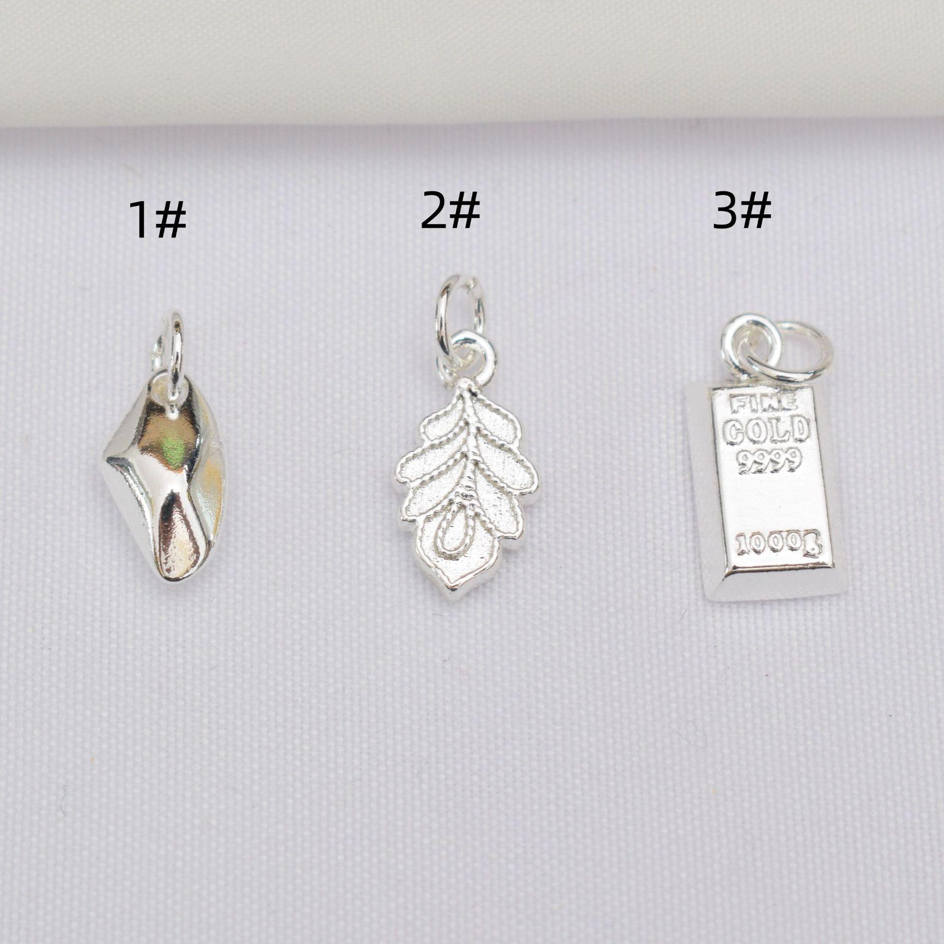 

10pcs Color Retention 14K Gold Pendant Leaf Pendant, Get Rich Small Gold Brick, Small Broken Silver Pendant Diy Handmade Beaded Accessories K74 Sansheng Stone