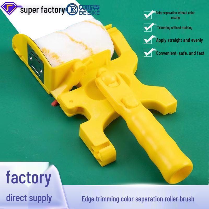 Cross-Border Exclusive Soft Bristle Edge Roller Brush for Precise Wall Corner Painting