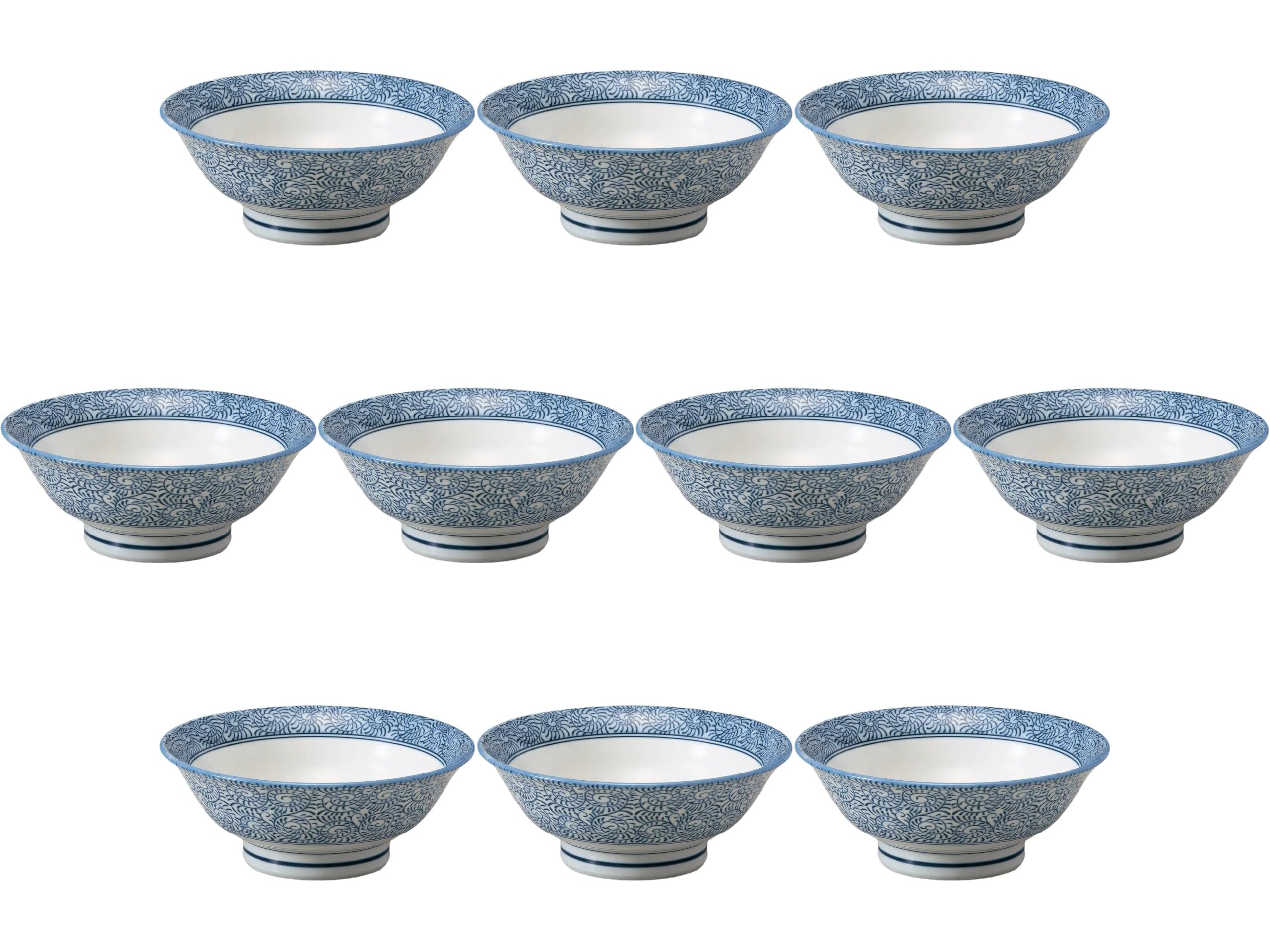 

Set of 10 Octopus Arabesque bowls x 8 cm Ramen bowls Setomonohonpo 6.5-foot [20 (1100 cc)]