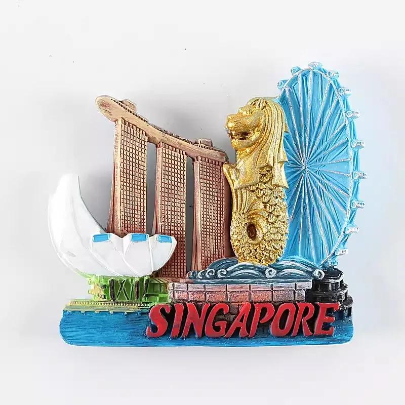 

Singapore Travelling Souvenirs Merlion Fridge Stickers Thailand Malaysia Kuala Lumpur Fridge Magnets Home Decor Wedding Gifts