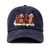 Christmas Dachshund Dogs Print Baseball Cap Adjustable Cotton Casual Snapback Hat for Adults