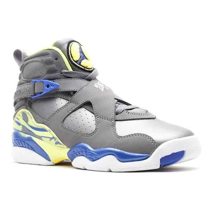 Air Jordan 8 Retro Grade School 'Laney' (Unisex) Cool Grey / Vlt Frc-Electrc Yllw Kids' Basketball Shoes 580528 038