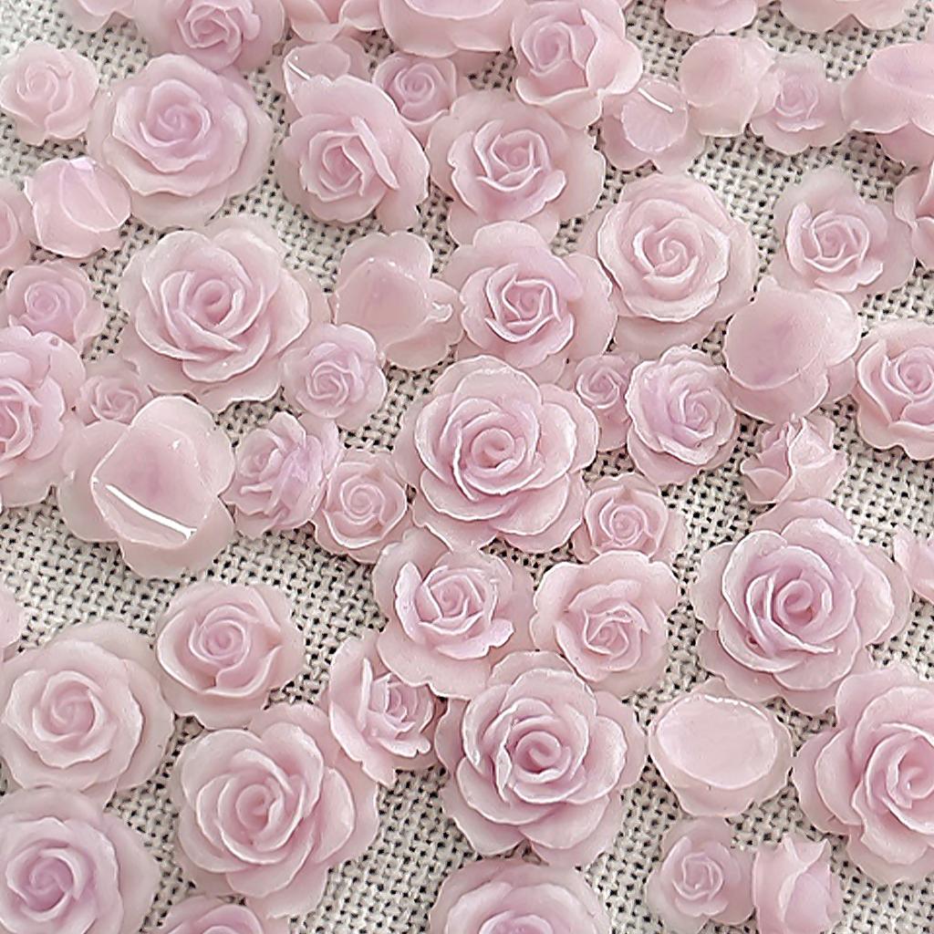 50Pcs Rose Embellishments for Jewelry Making Nail Art Decor 3D Flower Nail Art Charms Resin Nail Rhinestones Nails Gems