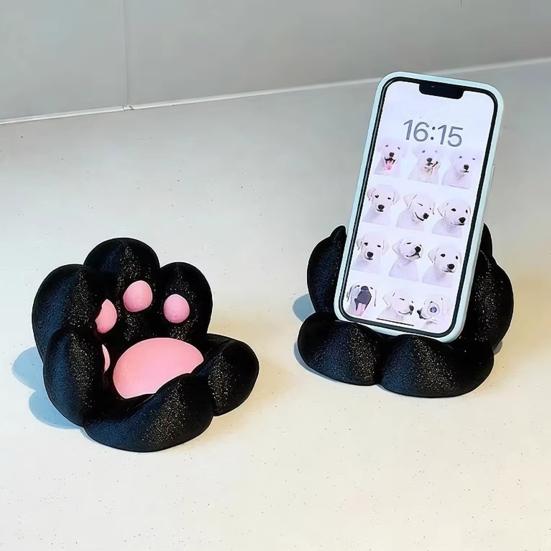 3D Printed Cat Paw Phone Stand Cute Desktop Holder for Mobile Phone & Tablet Creative Gift for Cat Lovers And Office Decor