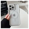KEYSION Przezroczyste Matowe Magnetyczne Etui MagSafe do iPhone 15 16 Pro Max 16 Plus Silikon+PC Pogrubiona Ramka Odporne na Wstrząsy Pokrowiec na Telefon