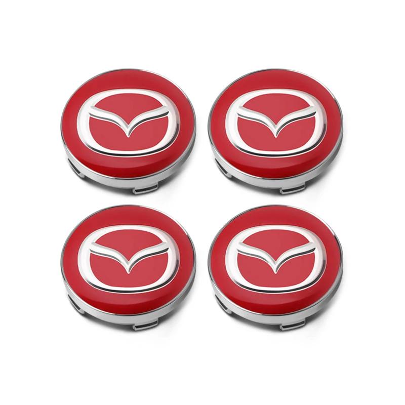 4PCS 60mm Car Wheel Center Hub Caps Cover For Mazda 2 3 5 6 323 626 Cx3 Cx5 CX30 RX8 MX5 Atenza Axela Emblem Auto Accessories