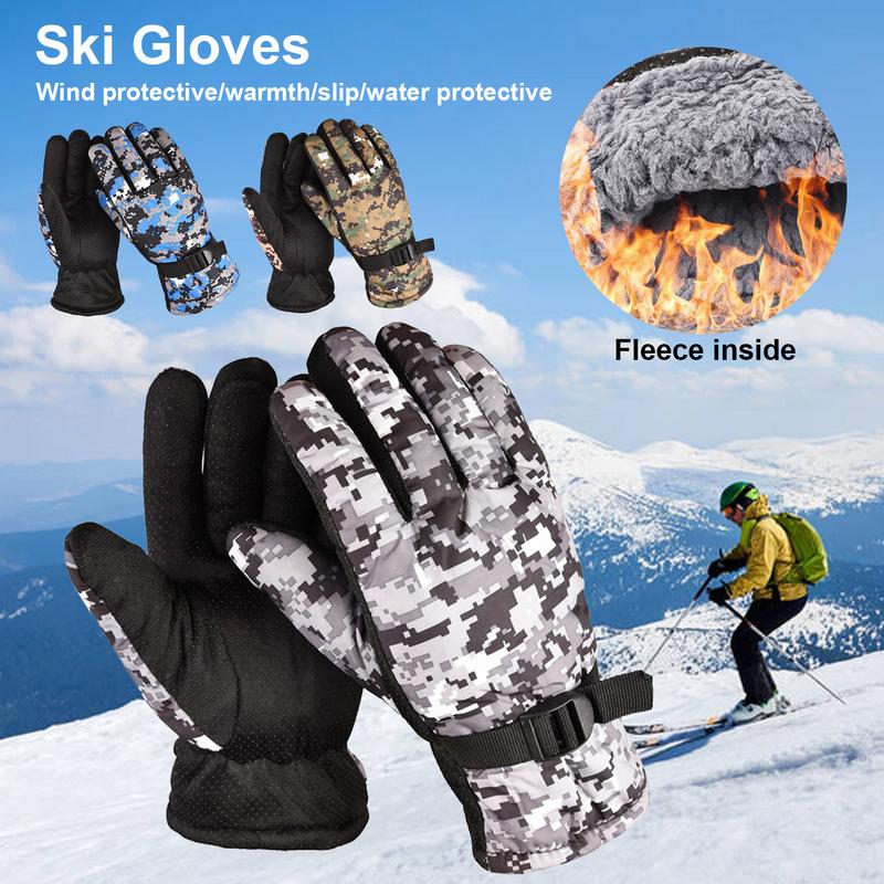 Ski Gloves Winter Warm Water Repellent and Breathable Snow Gloves Motorcycle Gloves for Cold Weather Men and Women Adults and Kids
