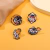 4 Styles Funny Design Spaceman Theme Enamel Brooches Space Astronaut Cosmonaut Moon Planet Lapel Pins