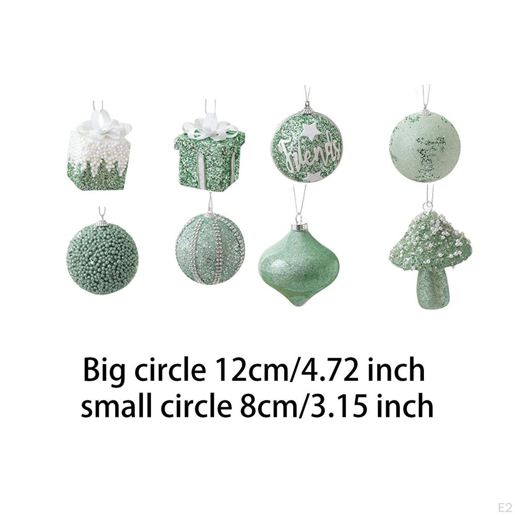 8Pcs Christmas Tree Decorations Xmas Decor Hanging Pendants Decorative Baubles for Yard