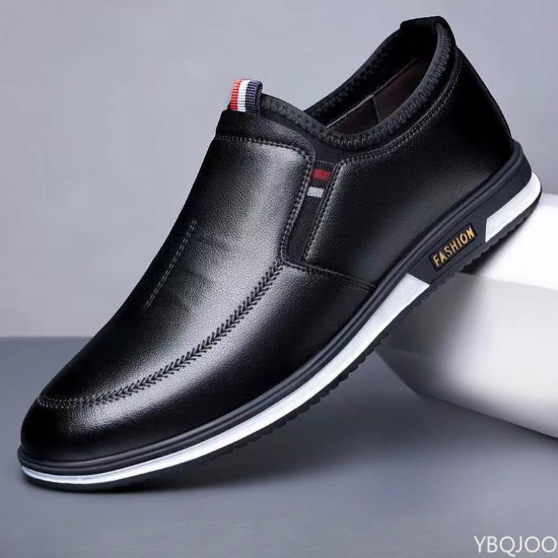 

Новая деловая кожаная обувь Модная повседневная мужская обувь удобные ленивые лоферы Мужская легкая обувь для вождения Zapatos Homme 44 чёрный