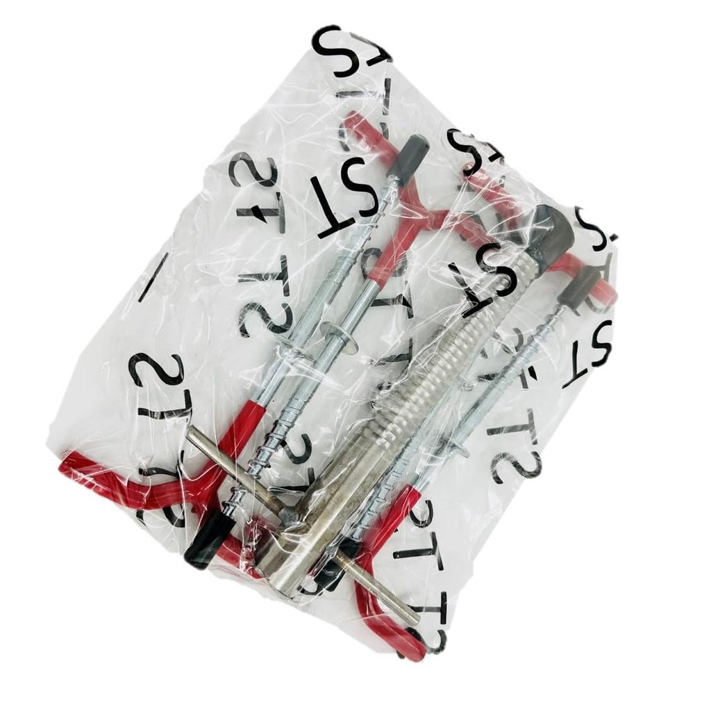 ST TS Ice Pegs (4 Pieces) with Ice Drill Set, Ice Screws, Anchors, for Smelt Fishing, Tents, and Rod Rests