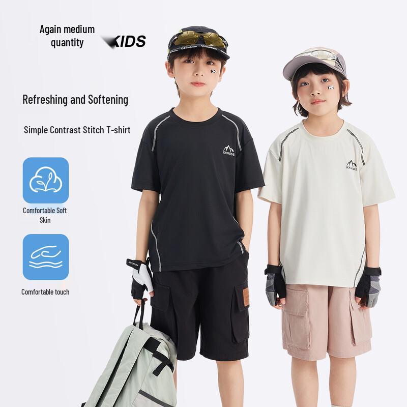 SNOWFLYING Kids Casual Print Short Sleeve T-Shirt 140