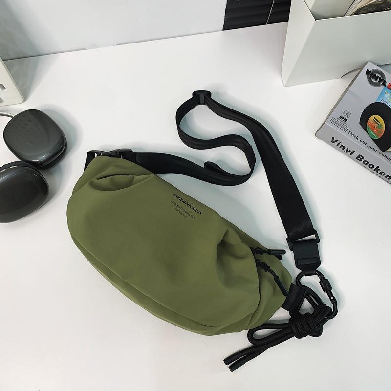 Tide Brand Japanese Chest Bag Female Ins Simple Shoulder Bag Small Bag Light and Versatile Riding Purse Student Crossbody Bag