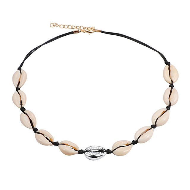 Conch Seashell Necklace Women Jewelry Summer Beach Shell Choker Bohemian Rope Cowrie Beaded Necklaces Handmade Collar Female