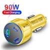 Car Charger 90W 3-in-1 QC3.0 PD Type C USB Moblie Phone Fast Charging for IPhone Xiaomi Samsung Car Quick Charger Adapter Tools