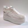 9cm Height Increasing Shoes Women Platform Sneakers Genuine Leather White Shoes Breathable Mesh Ladies Casual Shoes