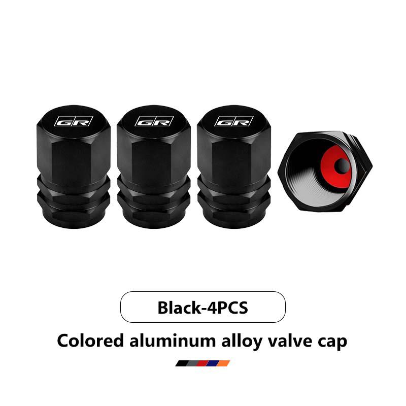 4pcs Car Logo Wheel Tire Valve Core Cap Auto Styling Accessories For Toyota Gazoo Racing TRD Corolla Yaris Chr Auris Rav4 Prado