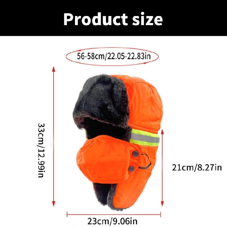 Visibility Reflective Safety Hat for Outdoor Activity Cold Weather Windproof Warm Winter Hat for Construction Workers