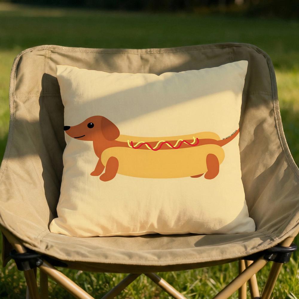 Cute Dachshund Dog Cushion Cover Soft Reversible Durable Pillow Cover MultiScene Use for Home Car Daily Comfort