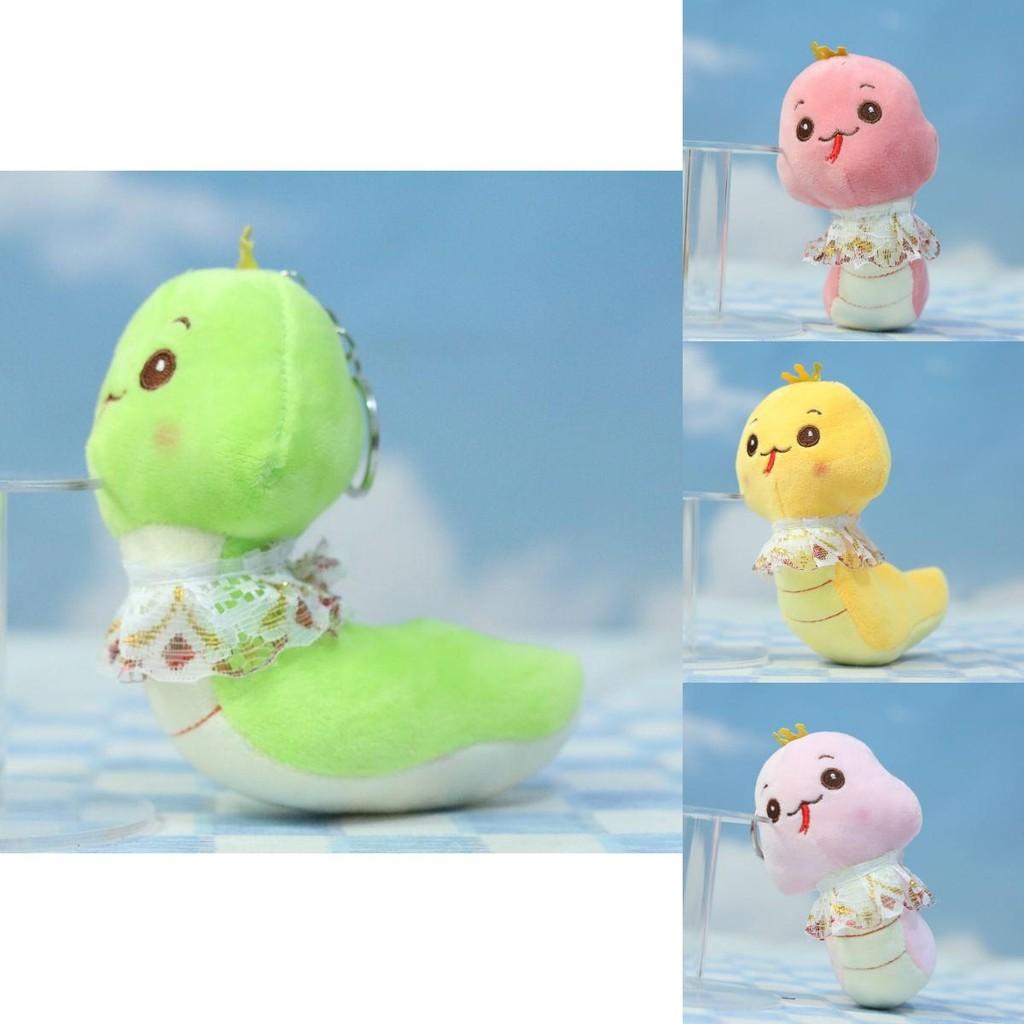 Adorable Plush Snake Keychain Soft Toy Cute Cartoon Animal Accessory 12cm In Pink