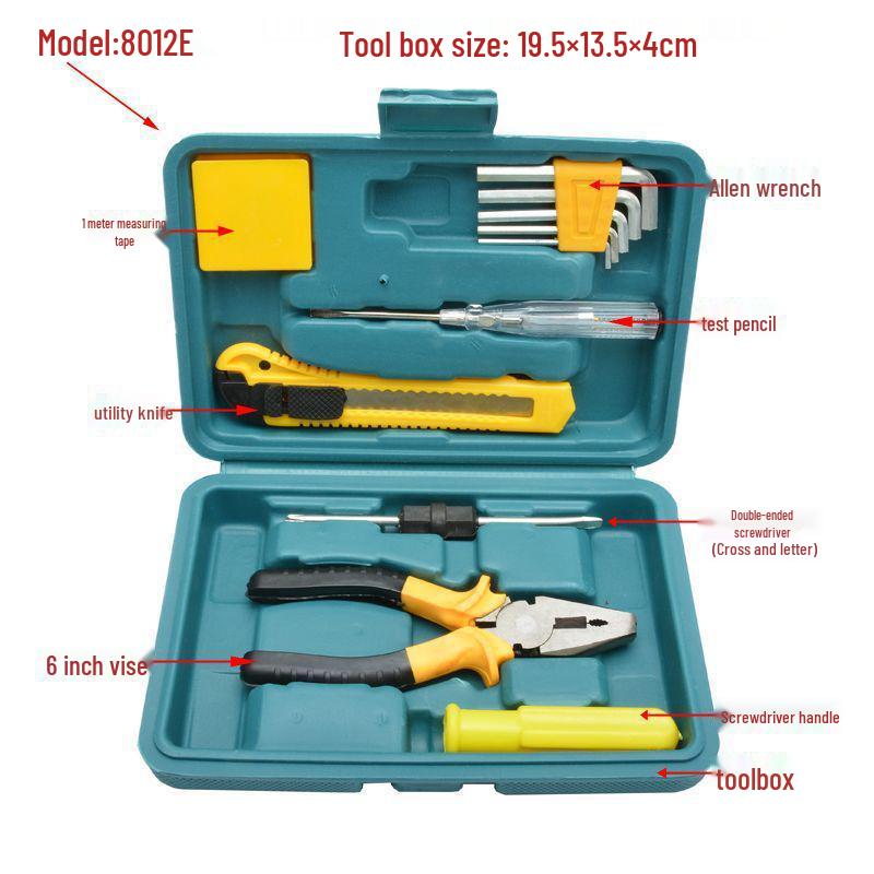 Multi-Functional Home & Vehicle Repair Tool Set: Screwdriver, Hammer, Ruler, Pliers