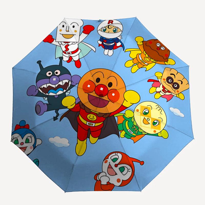 

1PC Anpanman Auto Folding Umbrella, Automatic Folding Umbrella with 8 Ribs, Convenient for Outdoor Use 037