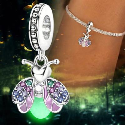 Copper Sweet Luminous Firefly Charms Beads Diy Made Into Bracelets Necklace High Quality Jewelry Gift For Womens