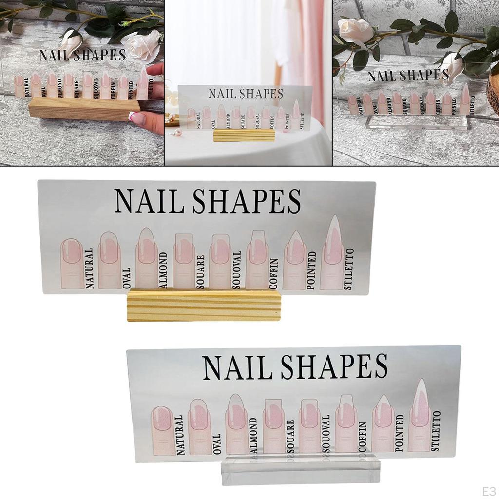 Acrylic Display Board for Nail Art with Base Sample Tips And Photo Props
