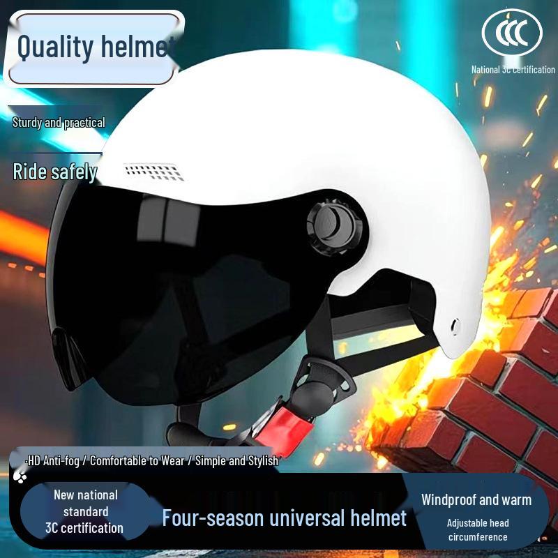 Universal Certified Electric Bicycle Motorcycle Helmet – All-Season, Sun Protection, Half Helmet for Men and Women