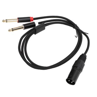 Dual 6.35mm TS Male To XLR 3 Pin Male Cable Dual 14 Inch Mono To XLR Y Splitter Cord for