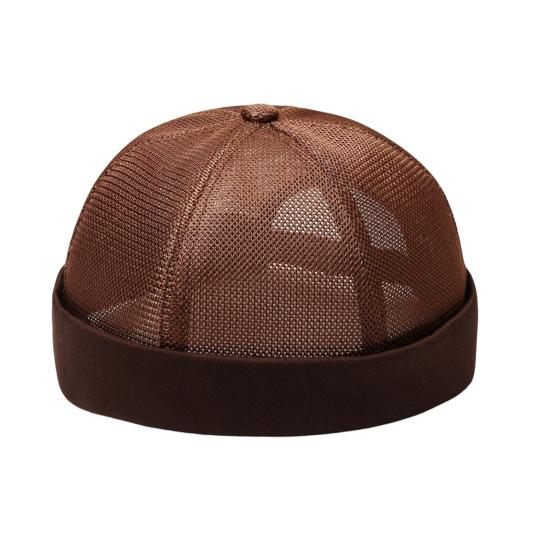 Brimless Melon Skin Hat, Elastic Edges 360 Degree Ventilation Summer Hat, Lightweight Breathable Mesh Cap for Men Women
