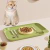 Dog Food Mat Pet Cat Feeding with Raised Edges Water Tray Placemat for