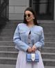 Women's European & American Style Pocket Decor Short Cardigan for Autumn & Spring
