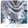 Chinese Wind Green Rose Cotton and Linen Silk Scarf Small Square Scarf Women's New Spring and Summer Popular Scarf Yarn Scarf Thin